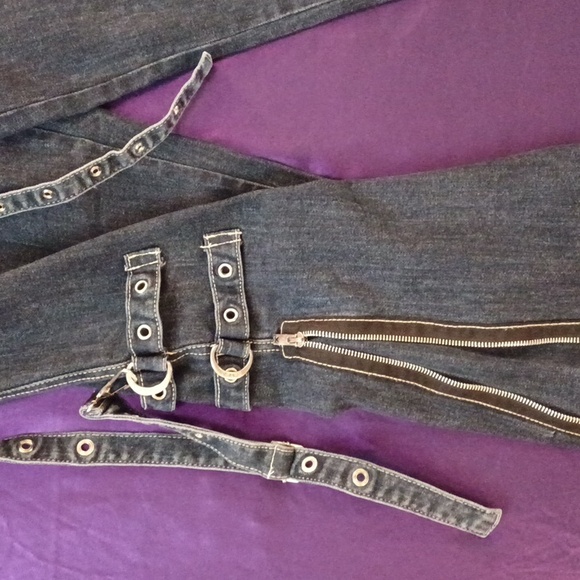 TRIPP NYC DENIUM BONDAGE PANTS SIZE 16 BLUE - Picture 8 of 16